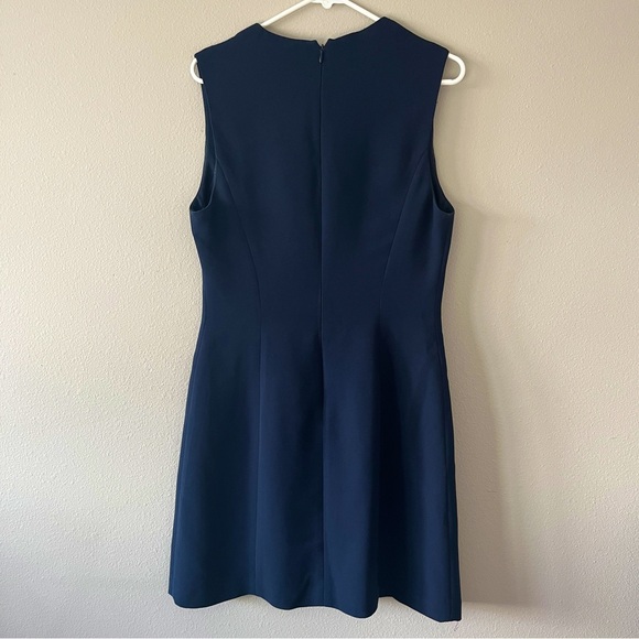 Ann Taylor Navy Fitted Sheath Dress Sz 10 - Picture 2 of 4